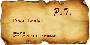 Popp Teodor névjegykártya
